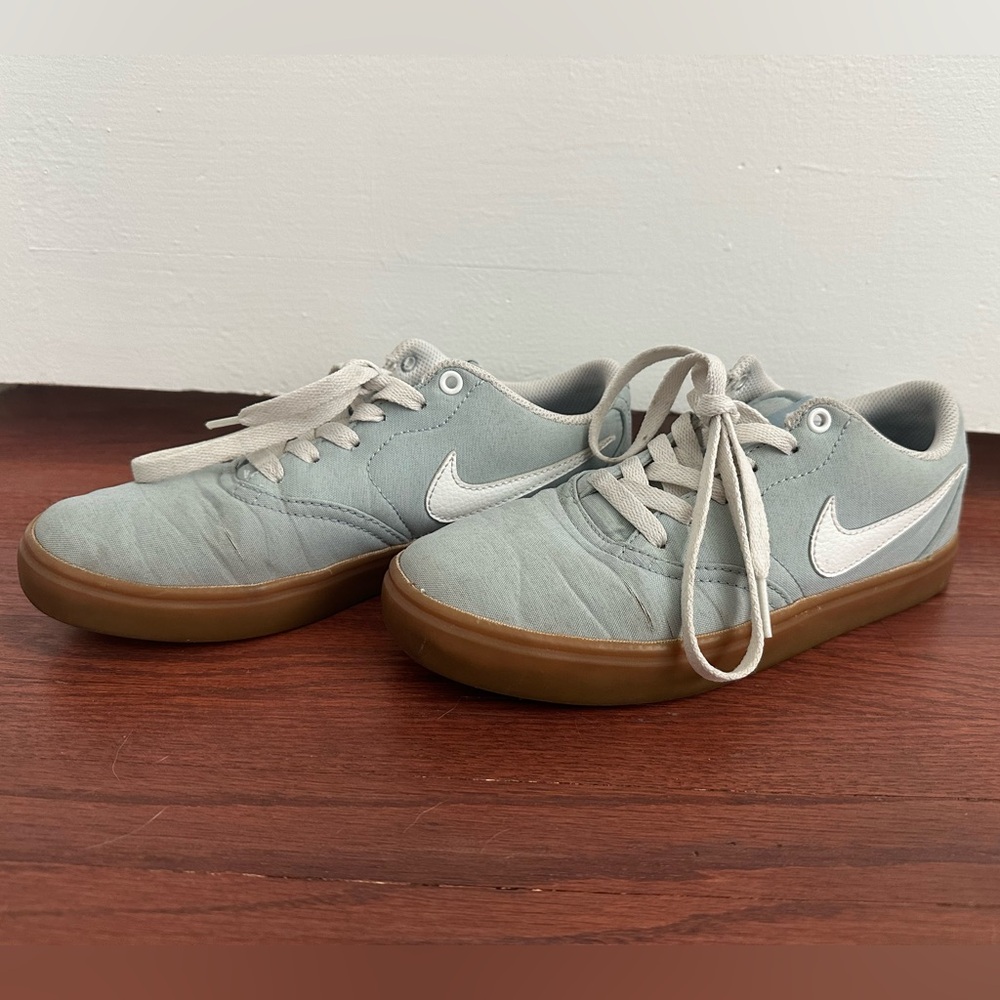Prototype Nike SB light blue canvas shoes